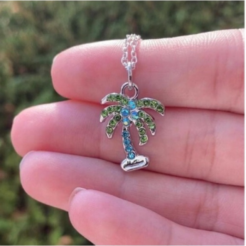 Palm Tree Necklace - Tropical Palm Tree Necklace